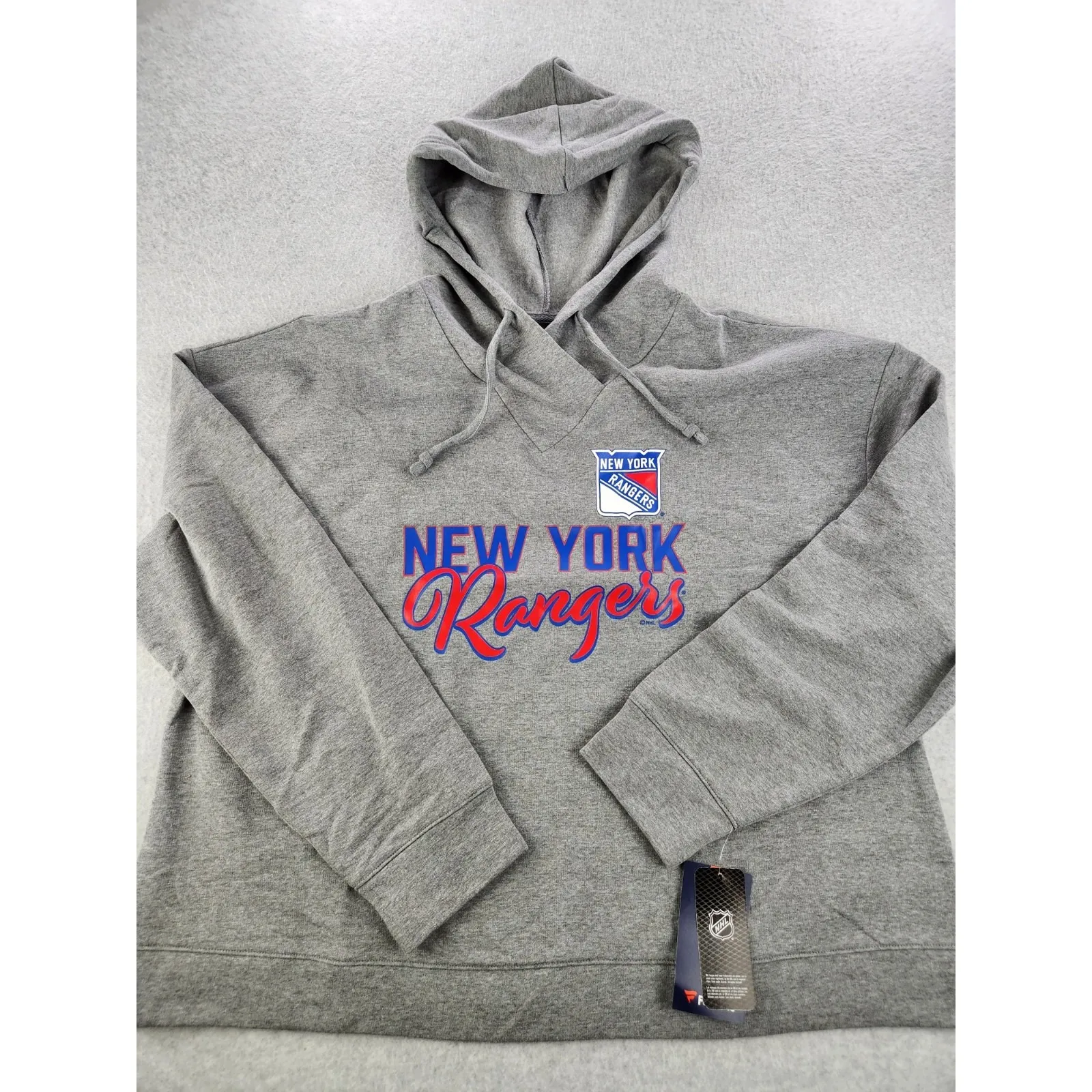 Womens NHL NYR New York Rangers Gray V-neck Pullover Hoodie‎ Sweatshirt Sz 2XL - Image 8