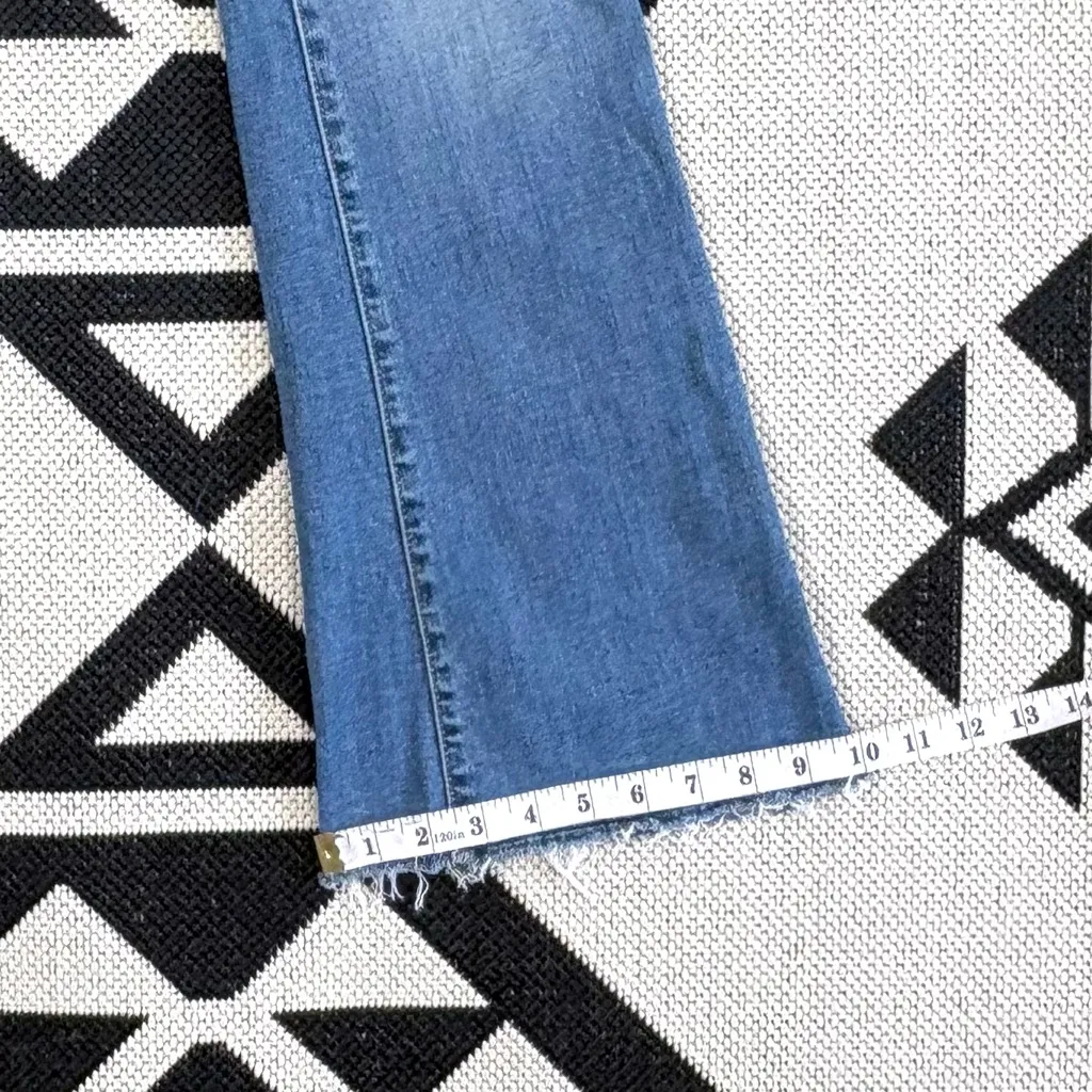 American Eagle Ripped Super Hi-Rise Flare Jeans in Cool Hand Blue Size 2 Short - Image 9