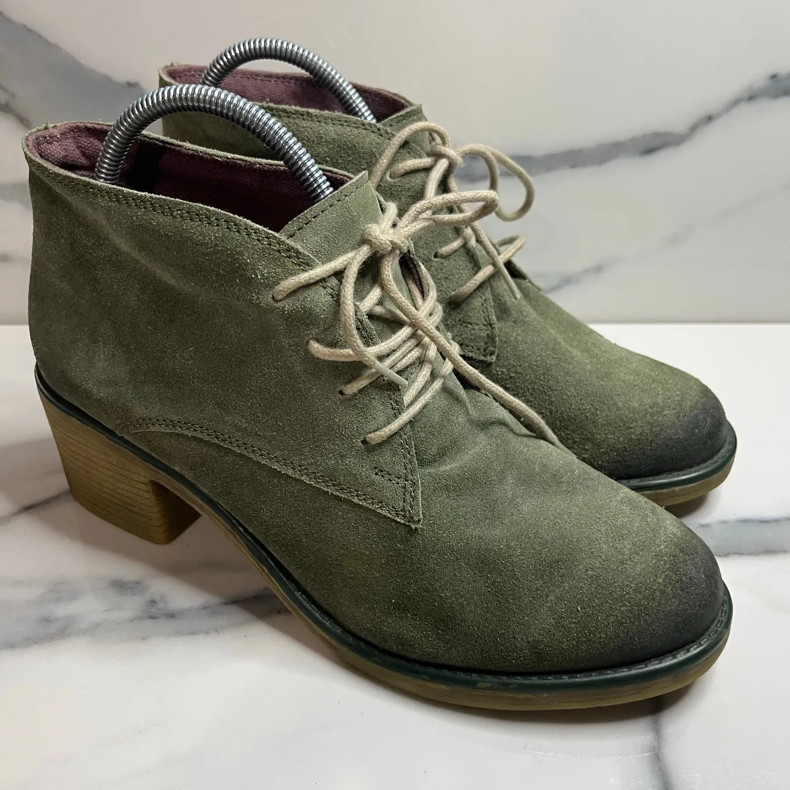 Coconuts by Matisse Womens Green Suede Low Heel Chukka Ankle Boots Sz 8 Festival - Image 1