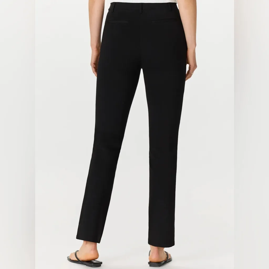 Quince Women's Black Ultra-Stretch Ponte Pants Straight Leg M Petite 26" NWT - Image 2
