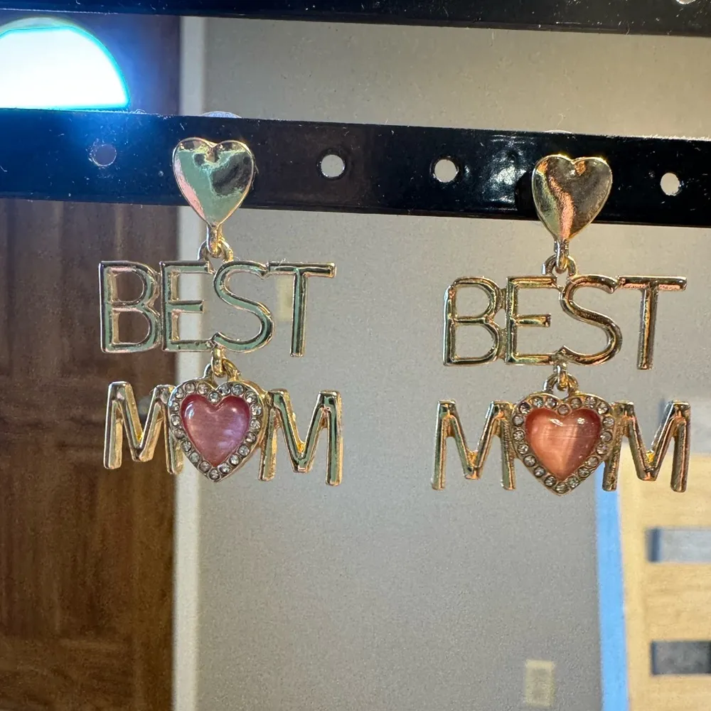 2/$20 Gold Best Mom Drop Earrings - Image 2