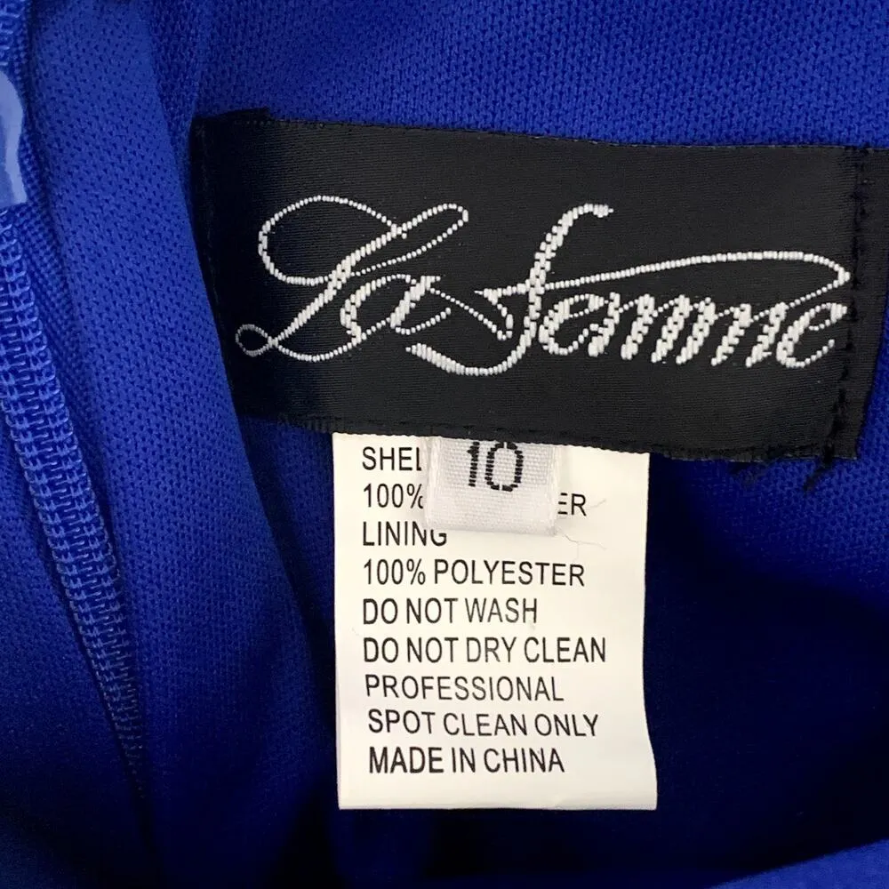 NEW La Femme Lace-Up Back Mini Dress in Royal Blue - Image 10