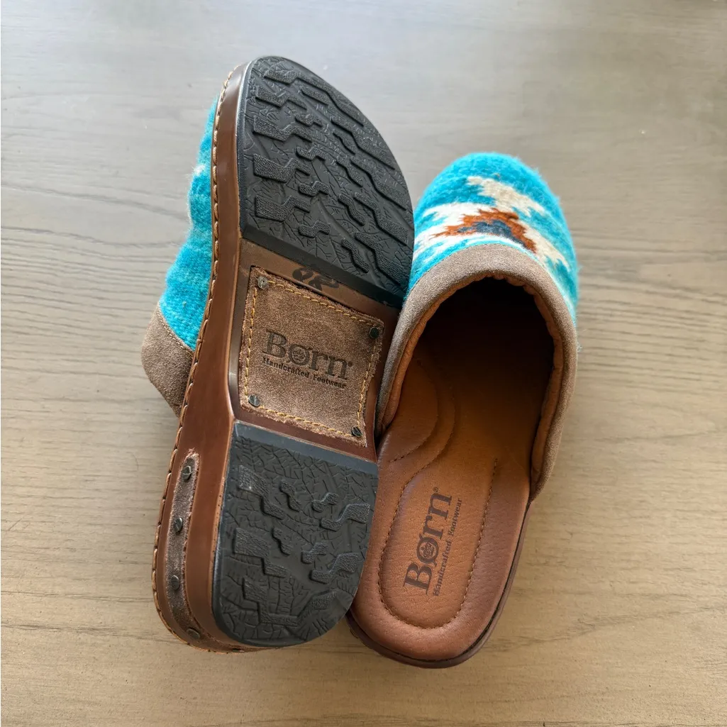 Born Bandy Blanket clog turquoise sz 7 NEW Blue - Image 6