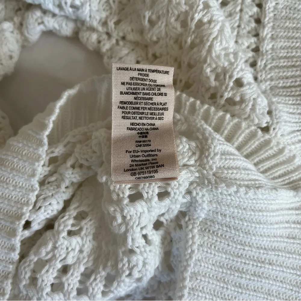 Free People Womens Size Small White Crochet Boho Open Knit Pullover Sweater - Image 7