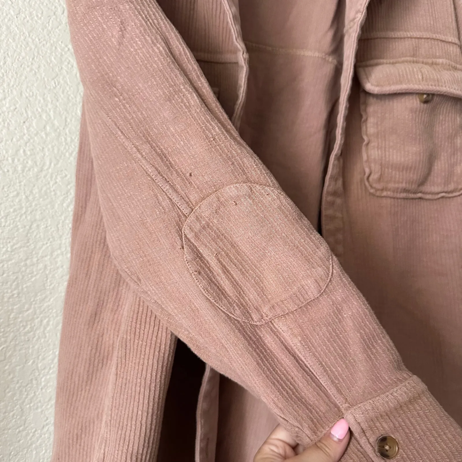 Pilcro Long Button Down Corduroy Duster Shacket Size Medium - Image 4