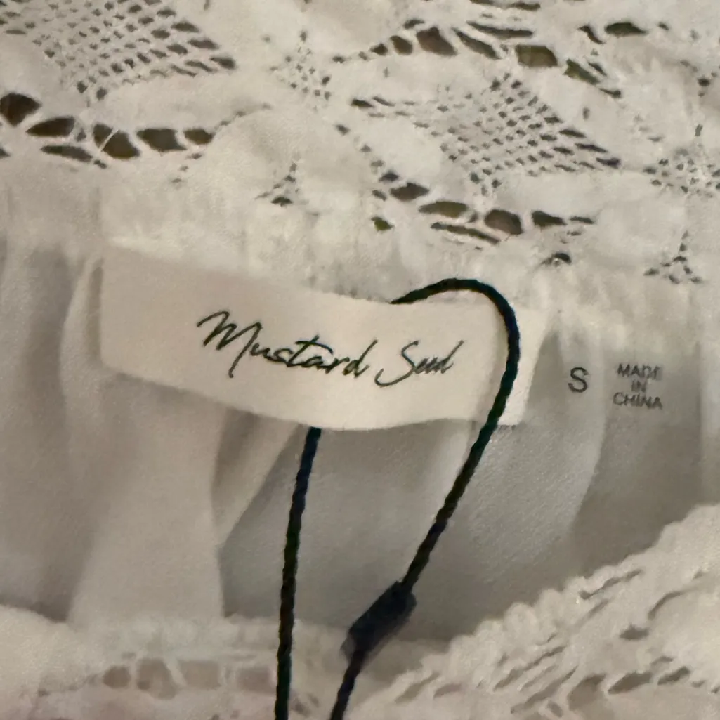 Mustard Seed White Lace Long Sleeve Blouse - Image 3