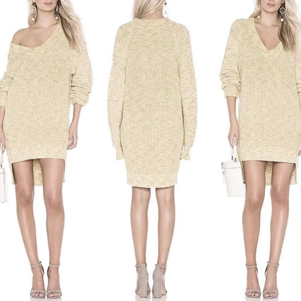 FREE PEOPLE - Sunday Scoop Oversized Longline Tunic Sweater Dress - Image 5