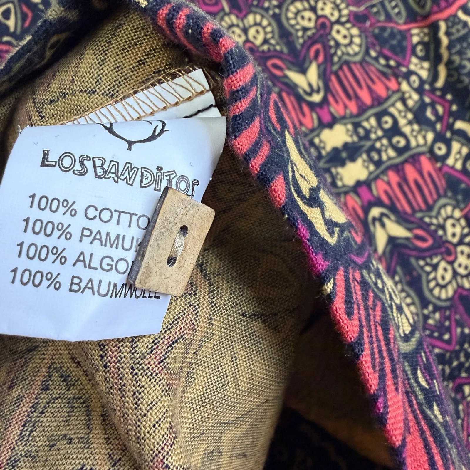 Los Banditos Jacket Womens Size XL Red Pattern Asymmetrical Asian Floral Mawlana - Image 10