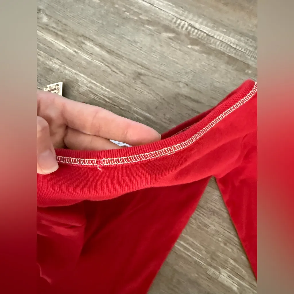 VTG Festive Santa Christmas Long Sleeve Shirt Hippie Boho Magical Red Size XS S - Image 8