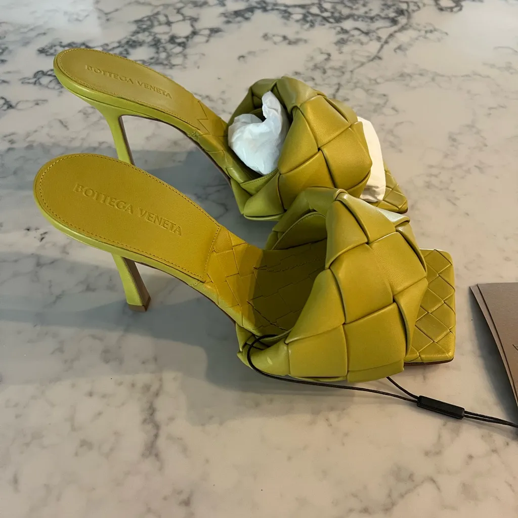 Bottega Veneta Sandal Pelle S Gomma Leather Heel New Size 39.5 $1200 - Image 7