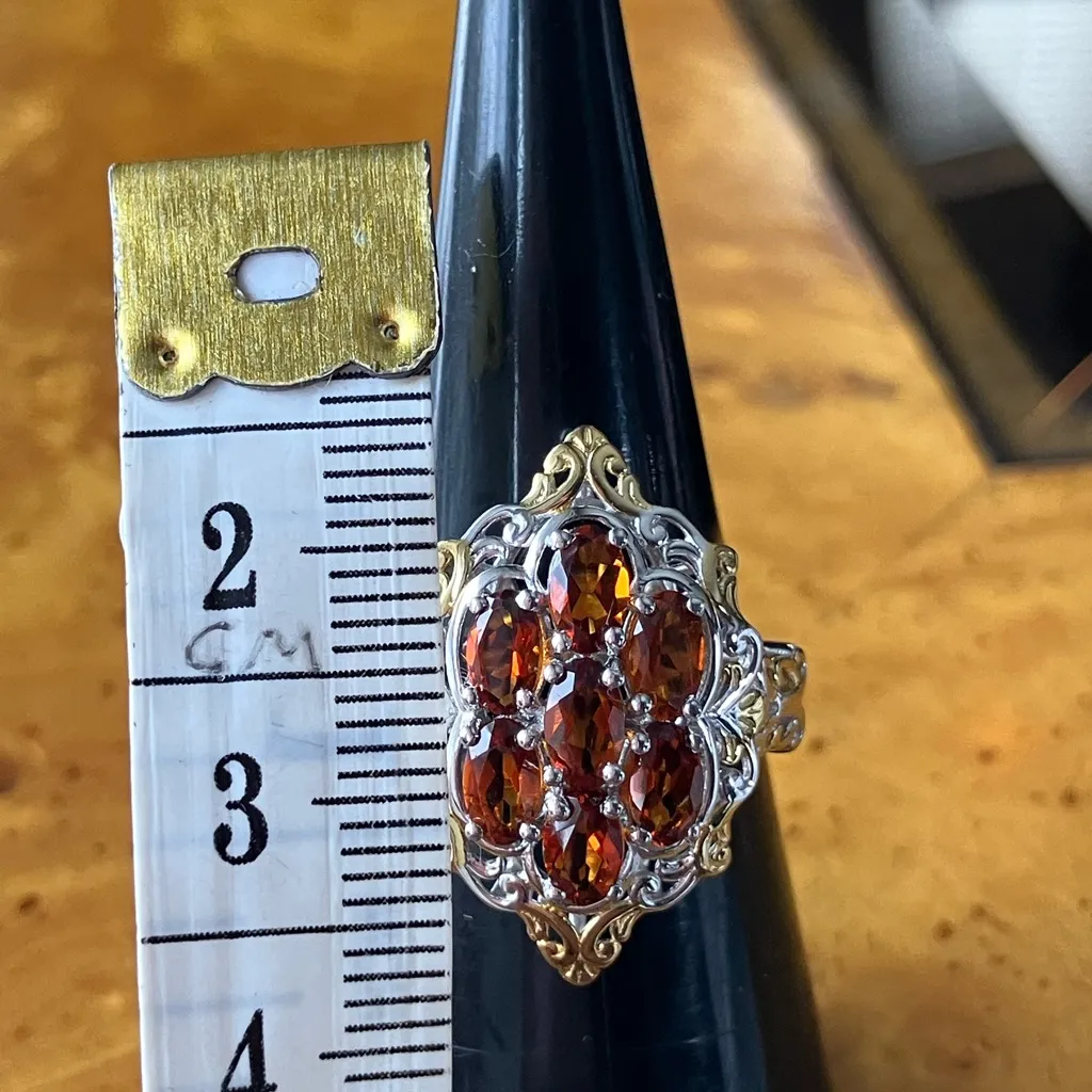 Natural Cherry Citrine Sterling Silver Ring Size 7 - Image 7