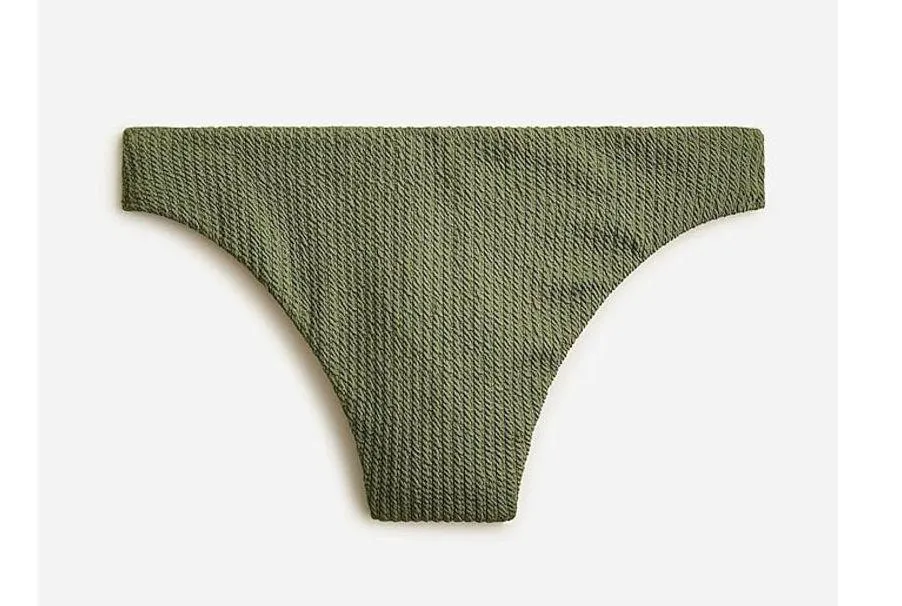 New J. Crew Green Textured Cheeky Bikini Swim Bathing Suit Bottom Women's Medium - Image 2
