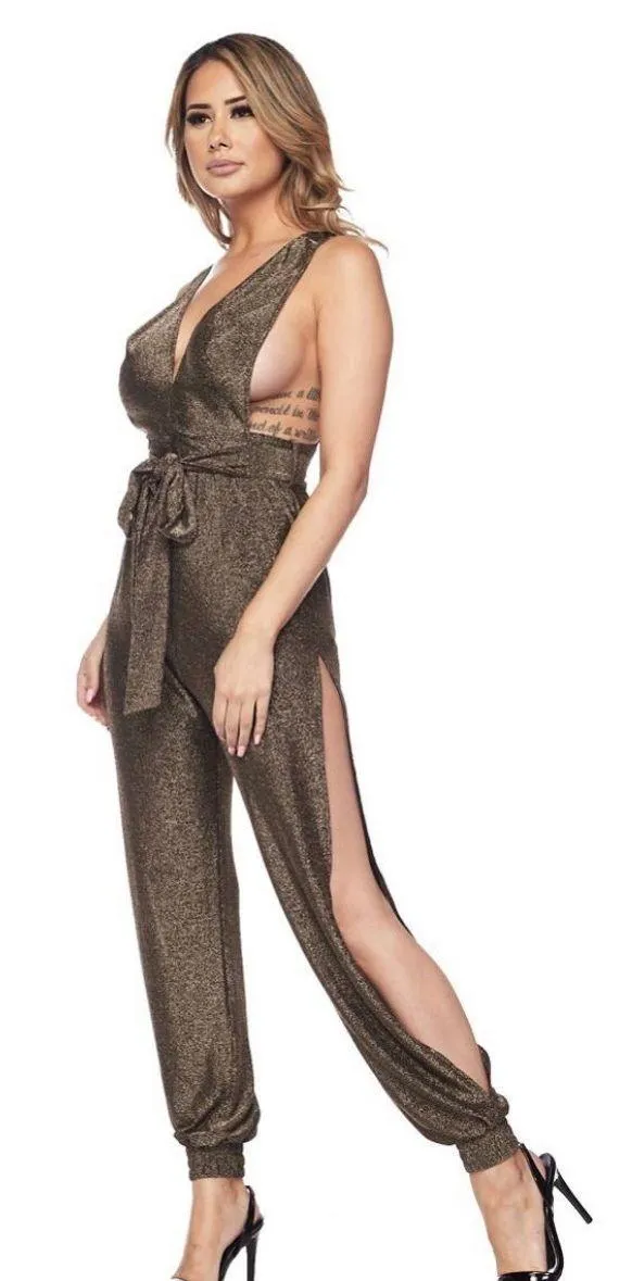 Black And Gold Boutique Style Romper  - Image 3