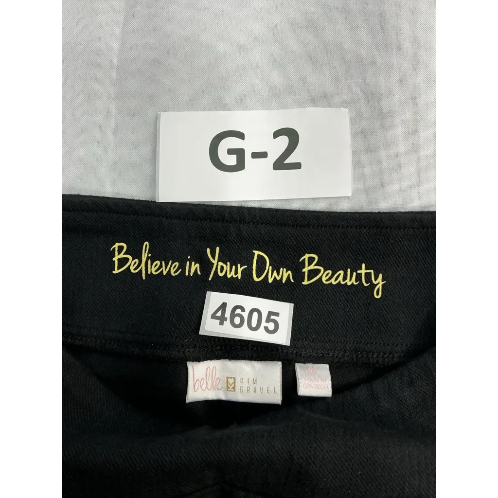 Womans Belle By Kim Gravel Crop Pants 4 P Black Pull On Zipper Accent Pockets Size 4P - Image 3