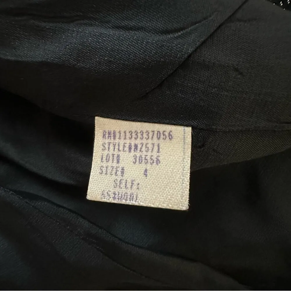 Ann Taylor Blazer Jacket Wool Blend Black Tan Stitch Button Front Career Size 4 - Image 12