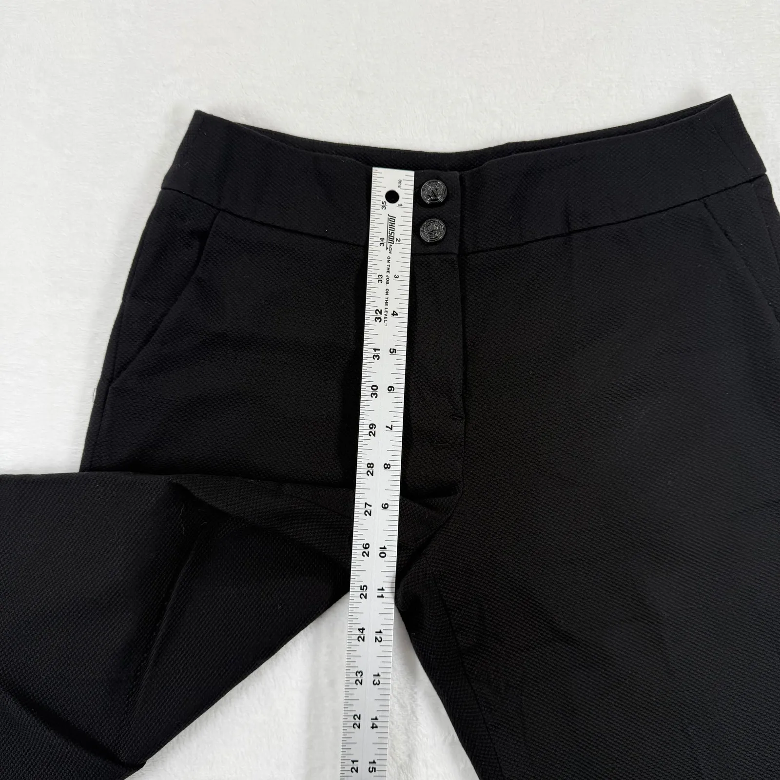 SANDRO Sportswear Black Textured Cropped Pants Womens Size 8 Cotton Blend - Image 3