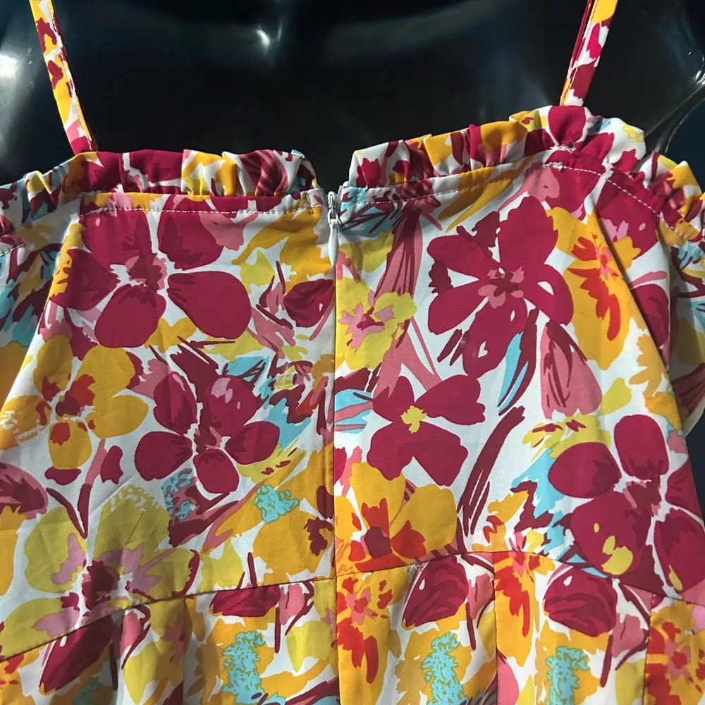 SHEIN Pink & Red Floral Romper - Image 7