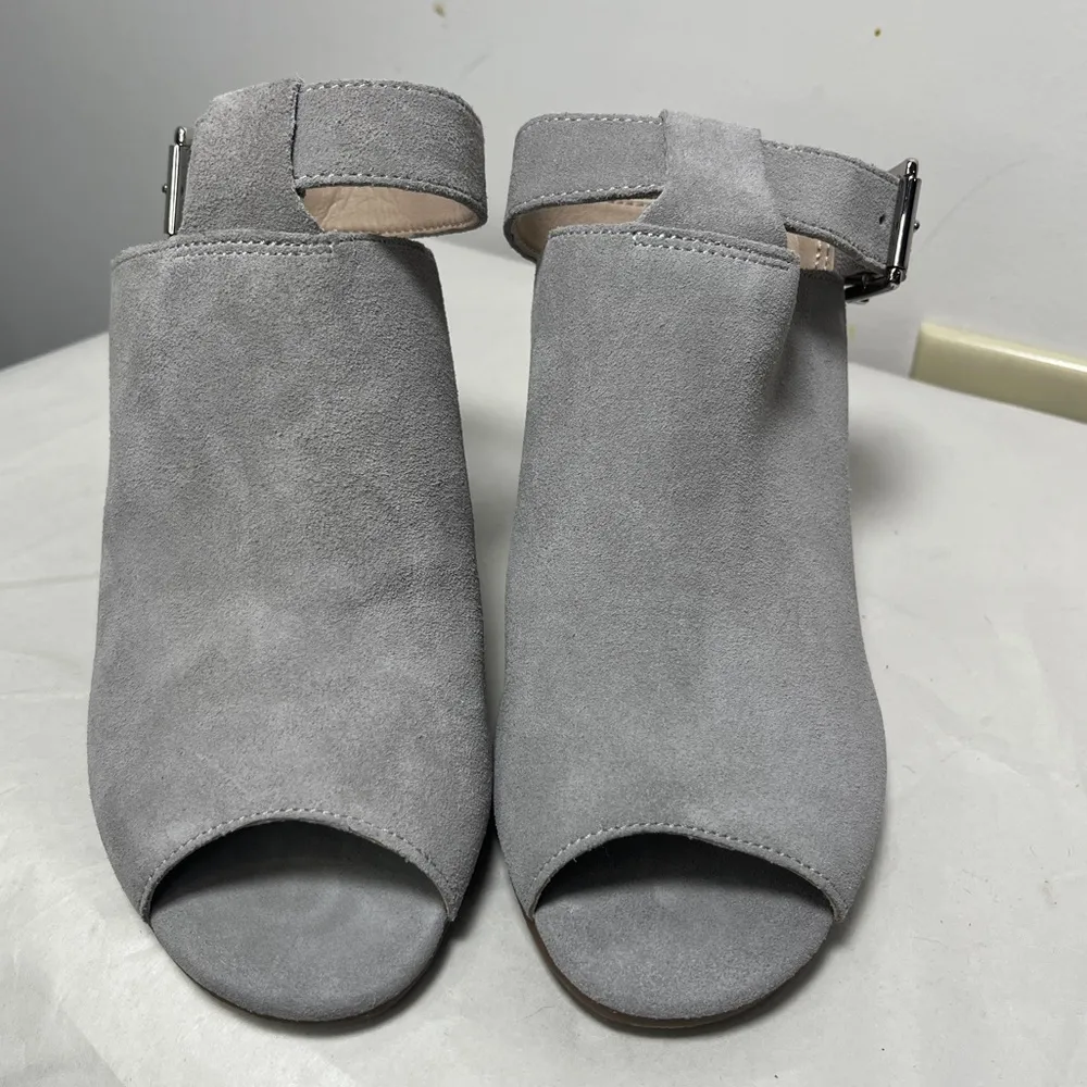 Vionic Suede Perk Kaia Heel - Ladies Peep Bootie Stacked Heels Sz 7 - Image 3