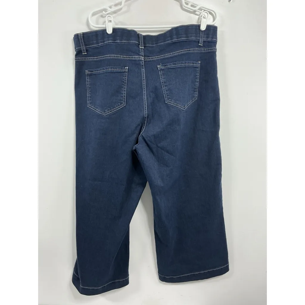 Womans Terra & Sky Blue Jean Capri Groucho Style Pants 18 W High Rise Size 18W - Image 2