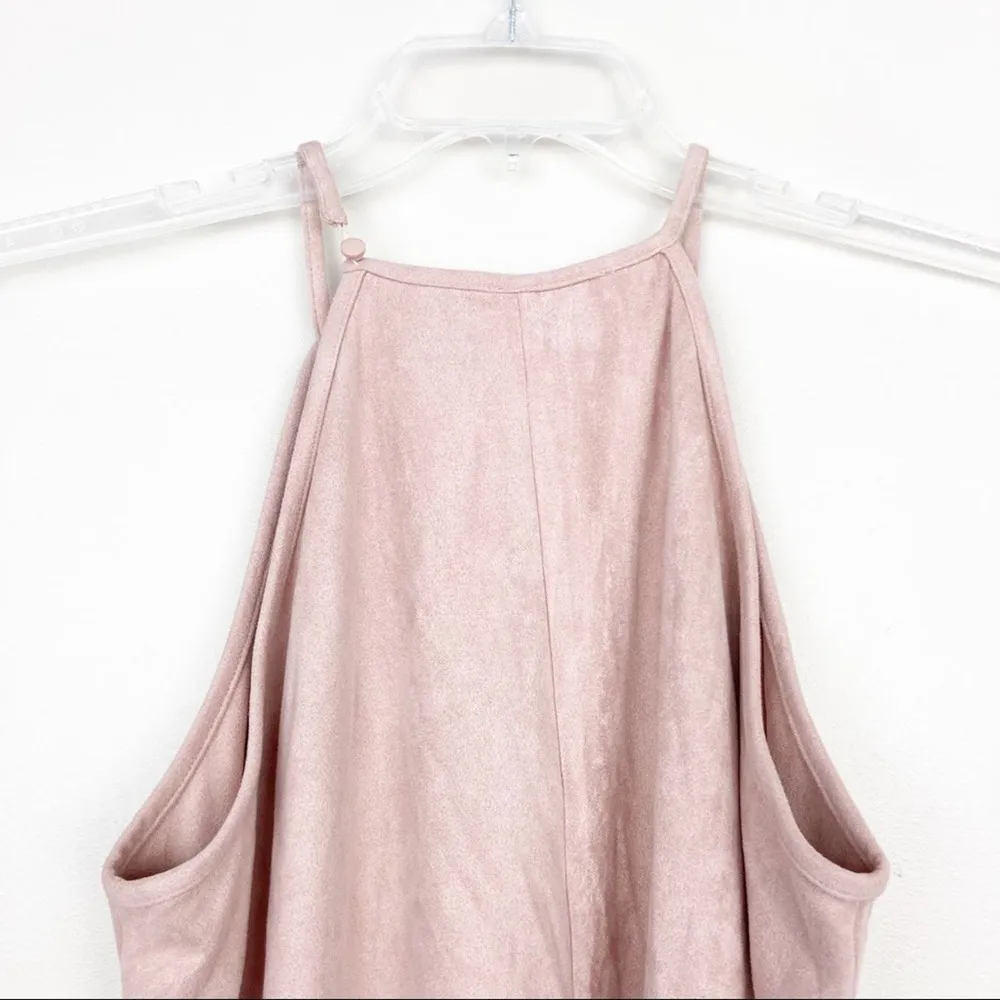 Bishop + Young Pink Faux Suede High Neck Dress Sz S - Image 8