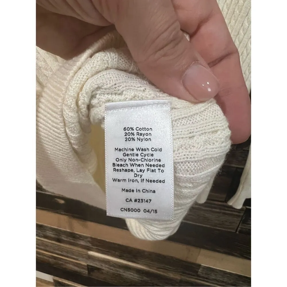 Talbots NWT Women’s Long Sleeve Turtleneck Sweater off white sz XL - Image 4