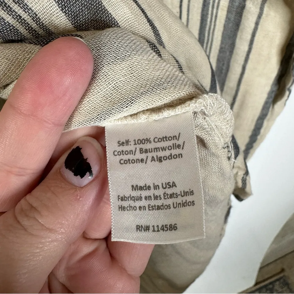 La Vi by Sam & Lavi Striped Blouse Size Small Tan - Image 4