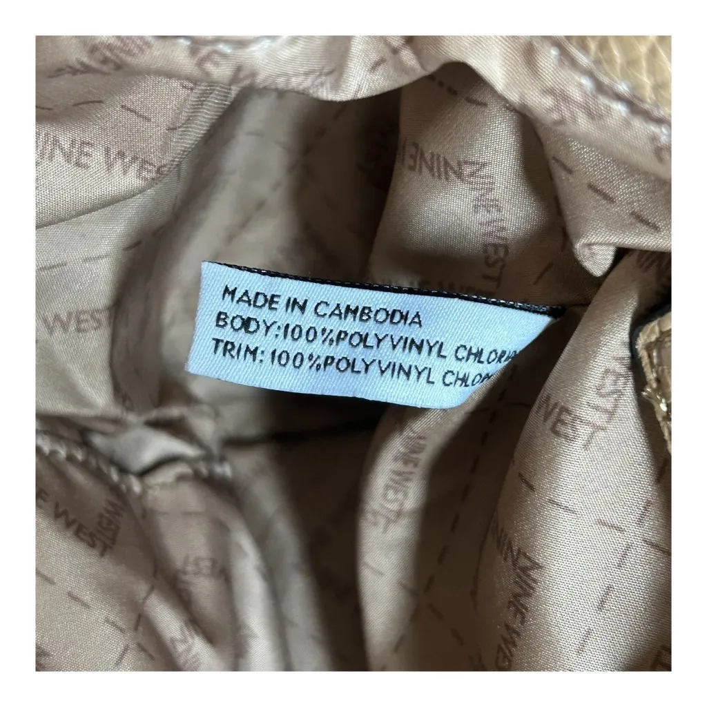 Nine West Woven Panel Crossbody Bag With Adjustable Strap In Tan & Metallic Acce - Image 8