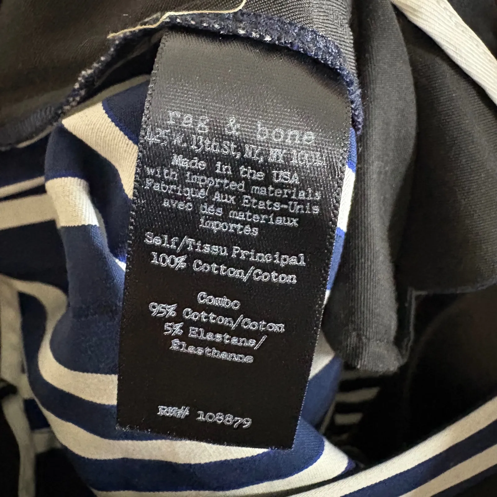 Rag Bone New York Striped High Waisted Shorts Size 2 Navy White Black - Image 4