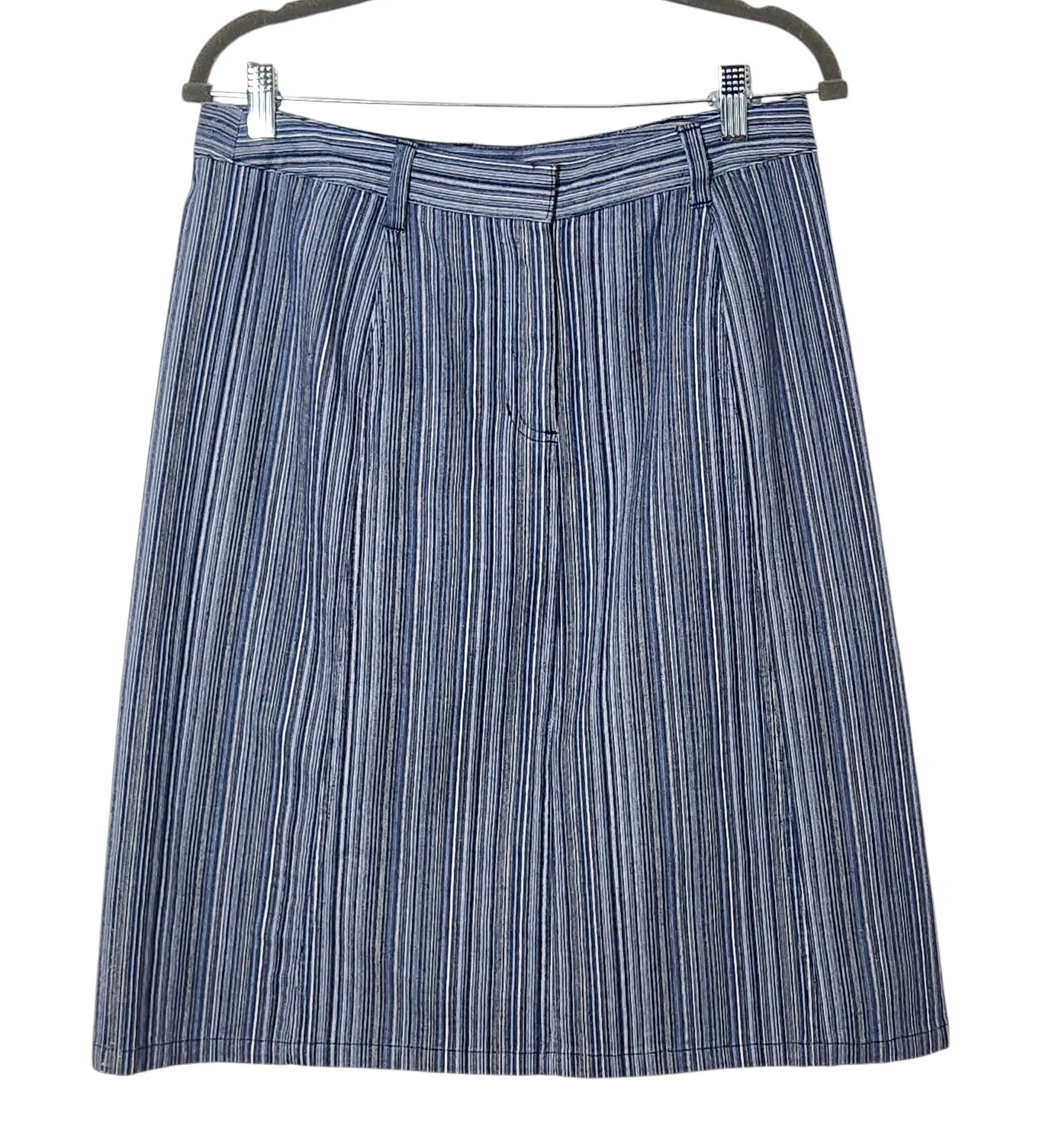 Christopher & Banks Striped Denim A-Line Skirt Size 10 - Image 1