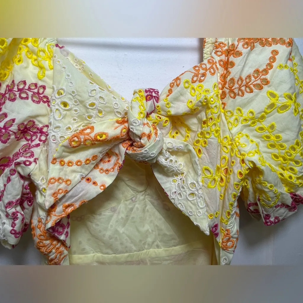 ENGLISH FACTORY WOMEN’S COTTON EYELET PUFF-SLEEVE MAXI DRESS - Image 8