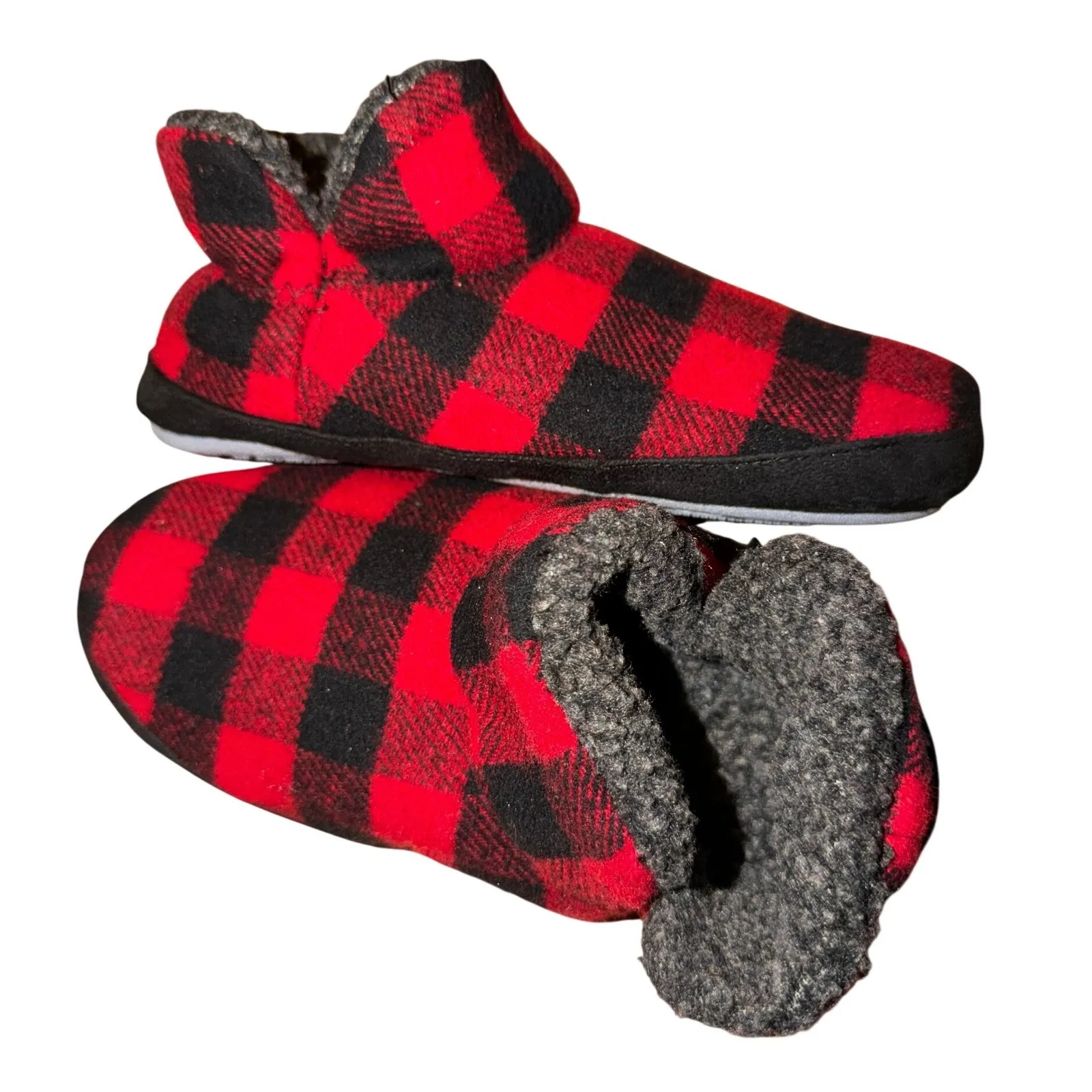 Woolrich Womens Althea Bootie Slippers Red Black Buffalo Plaid, Size 6, NIB - Image 8