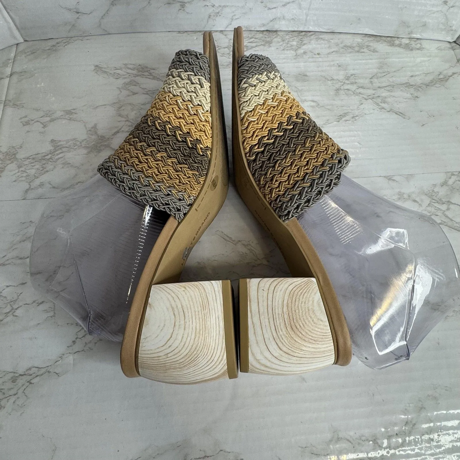 Lucky Brand nanssi multicolor Woven crochet Block Heel Slip On Sandals Mules 9.5 - Image 9