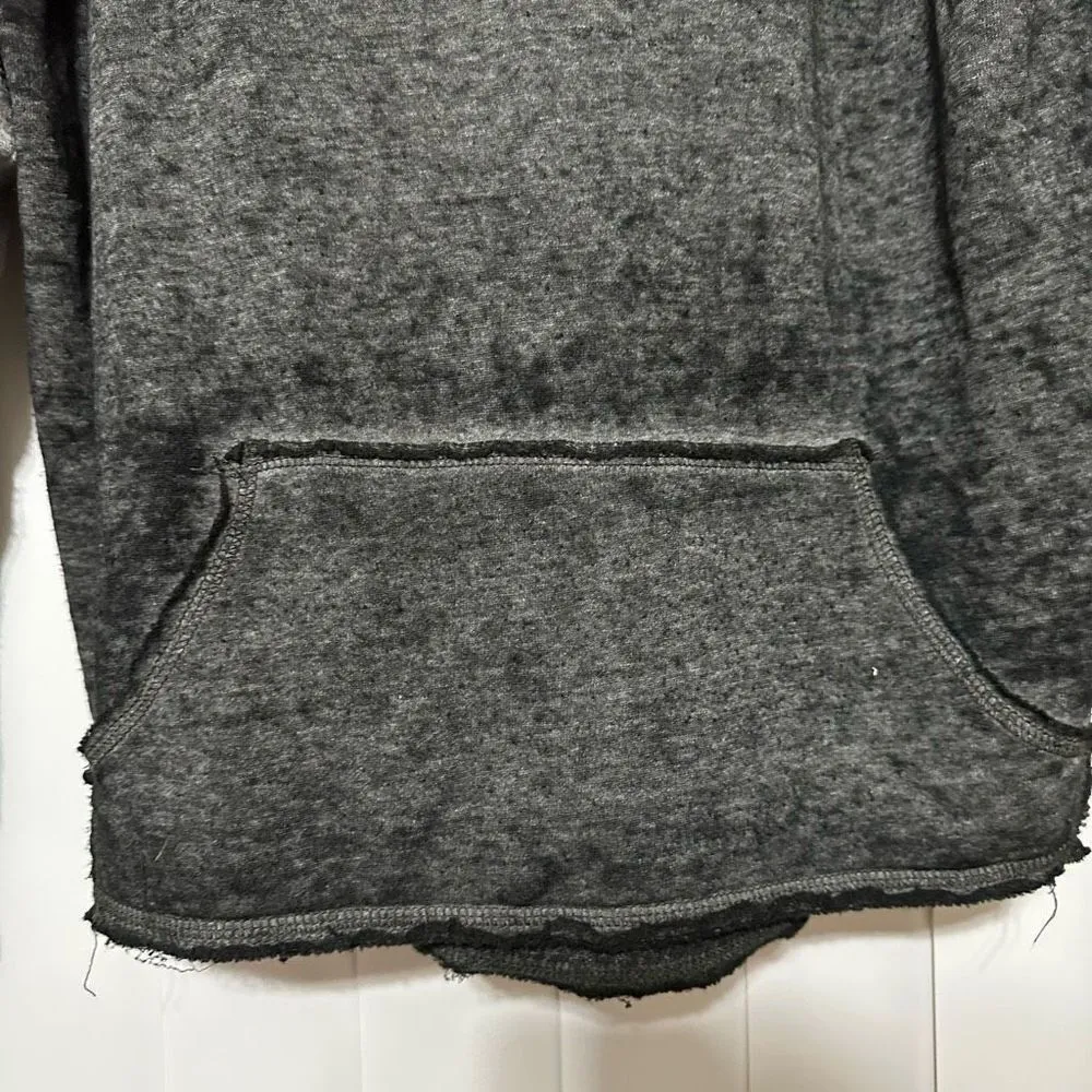 Derek Heart charcoal gray hoodie with kangaroo pockets with adjustable drawstrin - Image 2