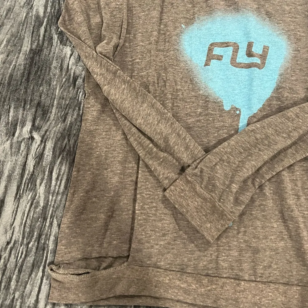 Chaser Grey Long Sleeve Shirt with Blue Graphic - Image 2