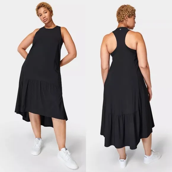 NWT Sweaty Betty Explorer Ace Midi Dress Black Size Large - Image 2