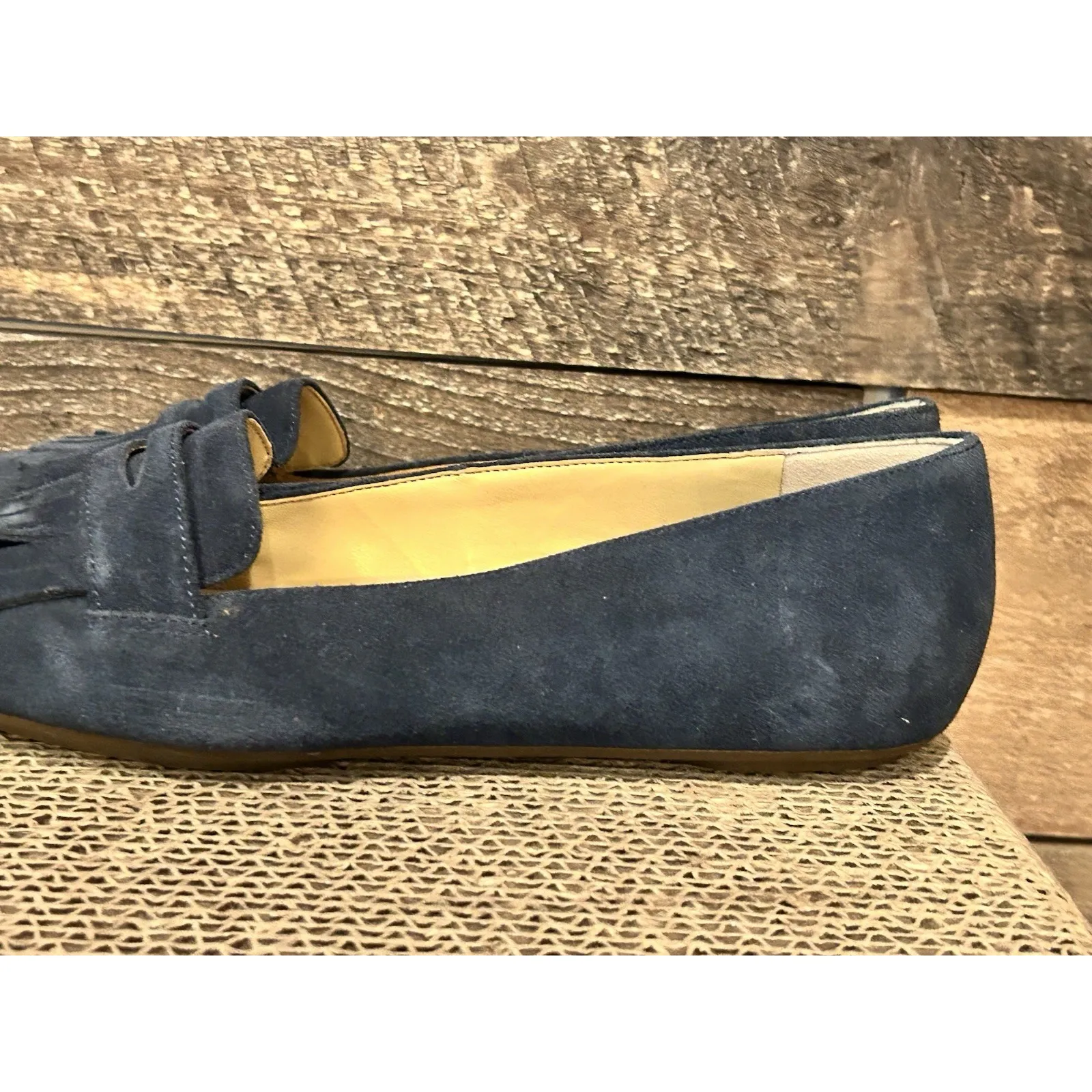 Talbots Becca Kiltie Driving Moccasins Size 7.5 M in Navy Suede - Image 2