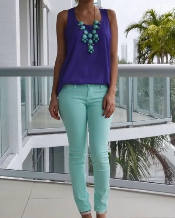 Amazing beautiful pastel mint green  brand skinny jeans - Image 2