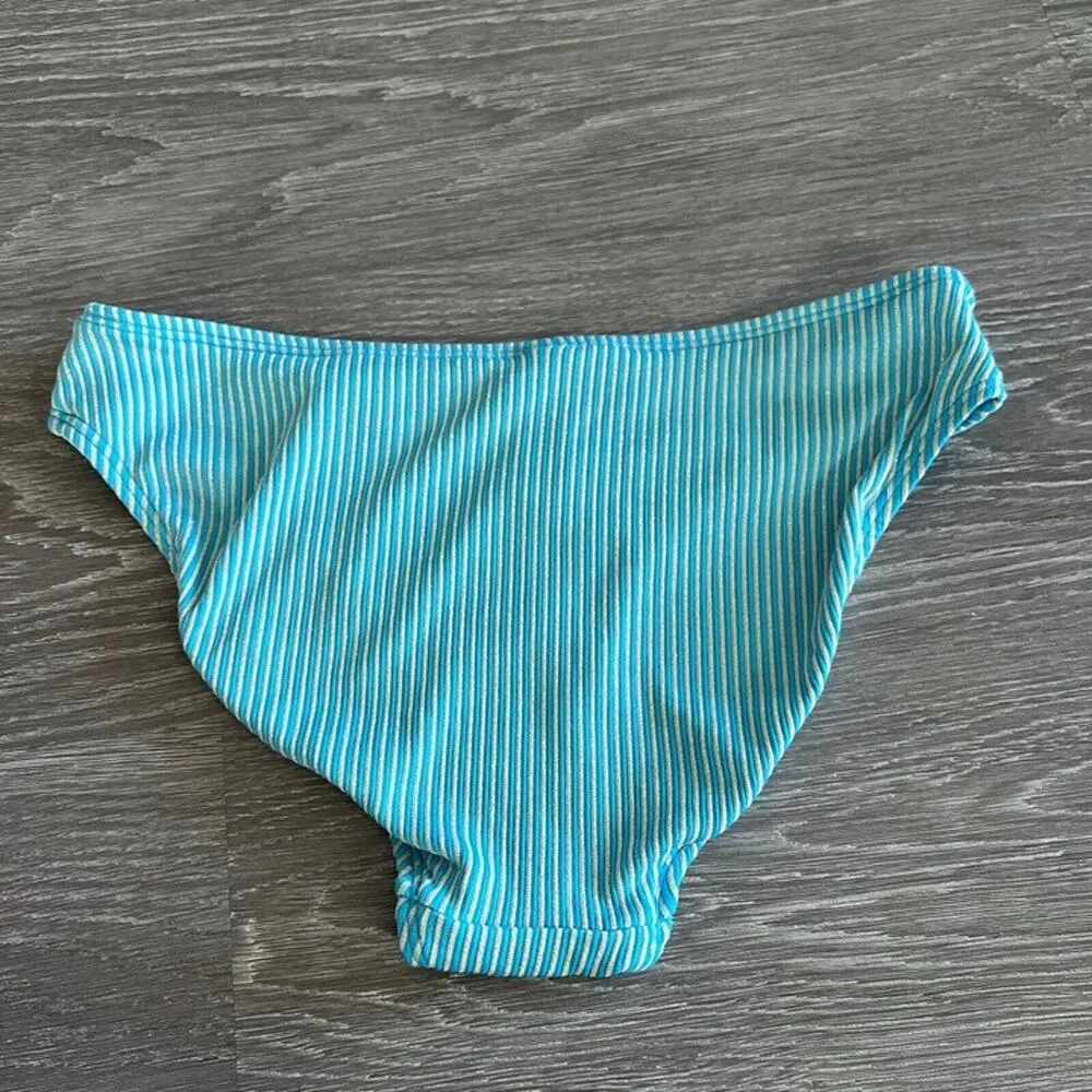 Mindy X Andie Bikini Bottom Womens Small Bikini Bottom Blue Metallic Stripes - Image 8