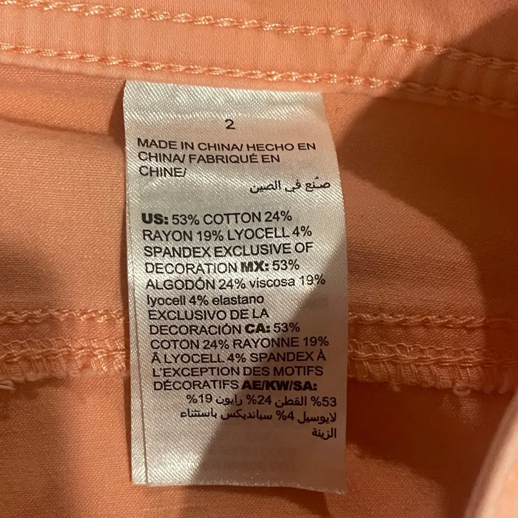 Chico’s Platinum crop stretch peach pants slacks EUC woman’s size 2 aka size 12 - Image 4