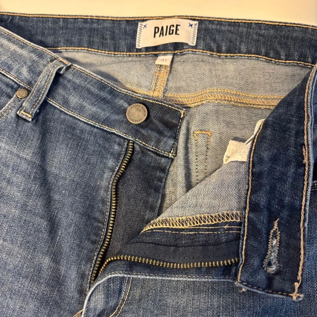 Paige Hoxton Ankle Peg High Rise Skinny Jeans Dark Wash Blue Womens Size 31 - Image 5