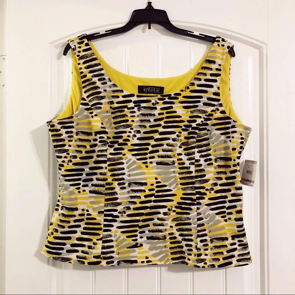 Kasper Helix Scuba Crepe Top, Size 12, NEW w/Tag Yellow - Image 8