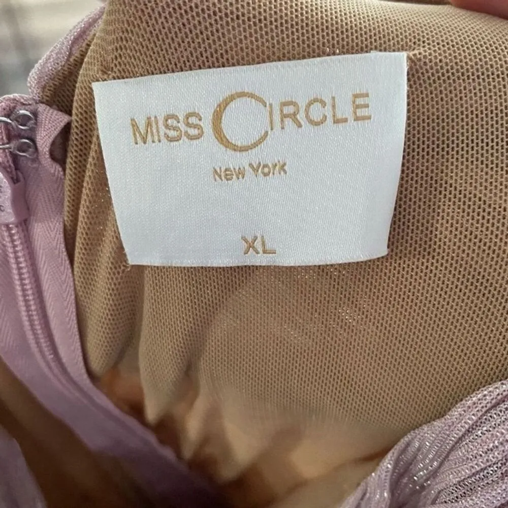 Miss Circle NY Women's XL Ruched Bodycon Midi Dress Light Pink Party - Image 6