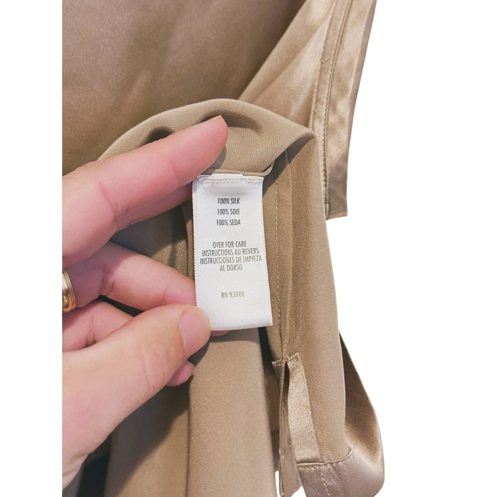 Petite Sophisticate Silk Sleeveless Top 6 Champagne Quiet Luxury Minimal Chic - Image 6