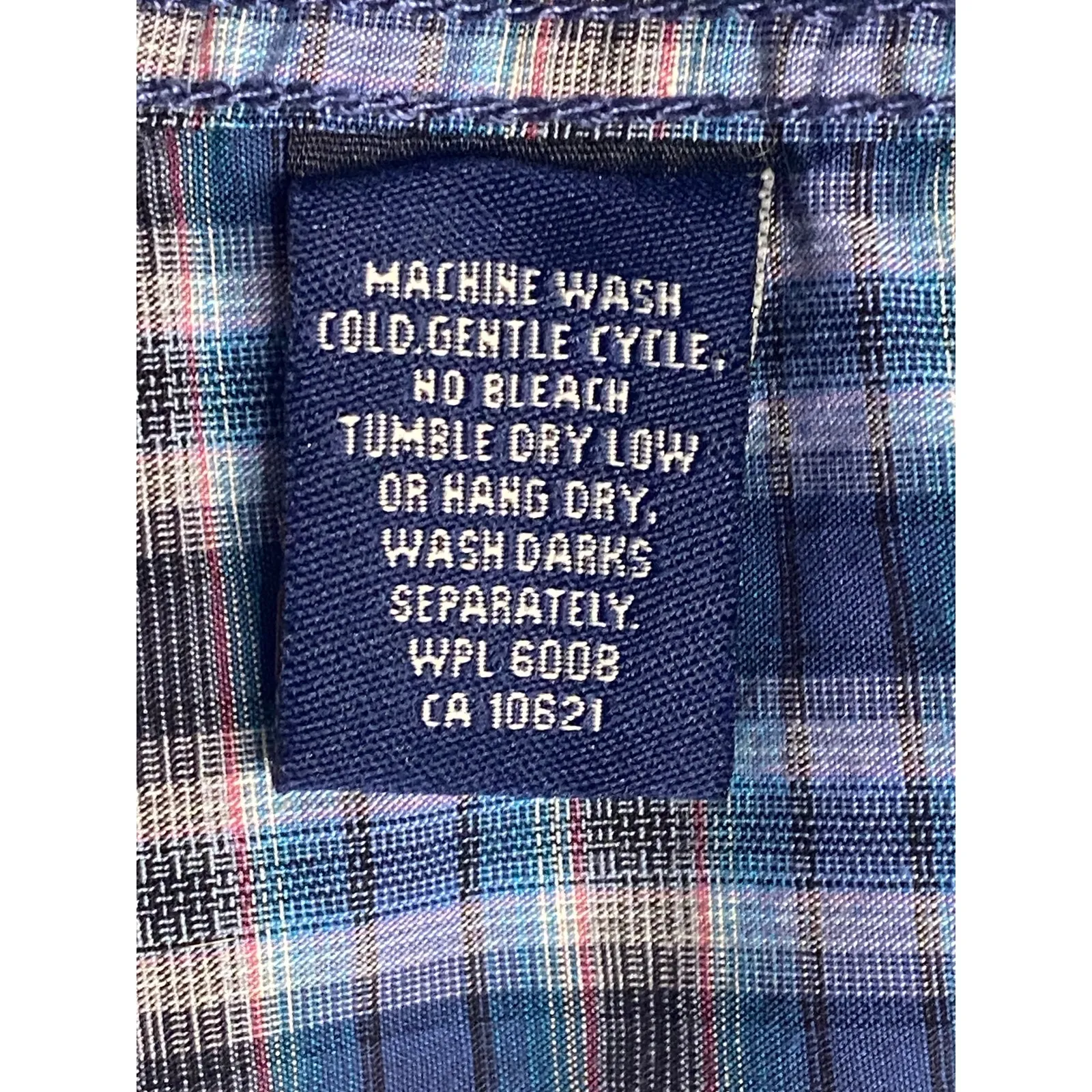 Panhandle Rough Stock Women's Blue Plaid Pearl Snap Western Shirt Medium Cowgirl - Image 10