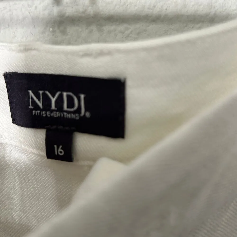 NEW NYDJ Relaxed Shorts White Stretch Linen Optic White Curvy Sz 16 XL Capsule - Image 5