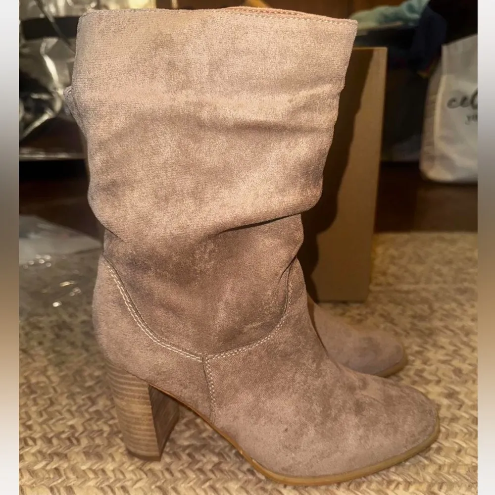 Oasis society Midcalf suede boots Tan Size 6.5 - Image 2