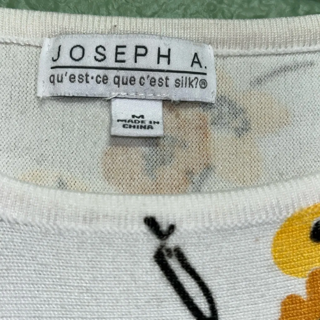 Vintage 80s Sequin Floral Sweater Mustard Yellow Green - Image 3