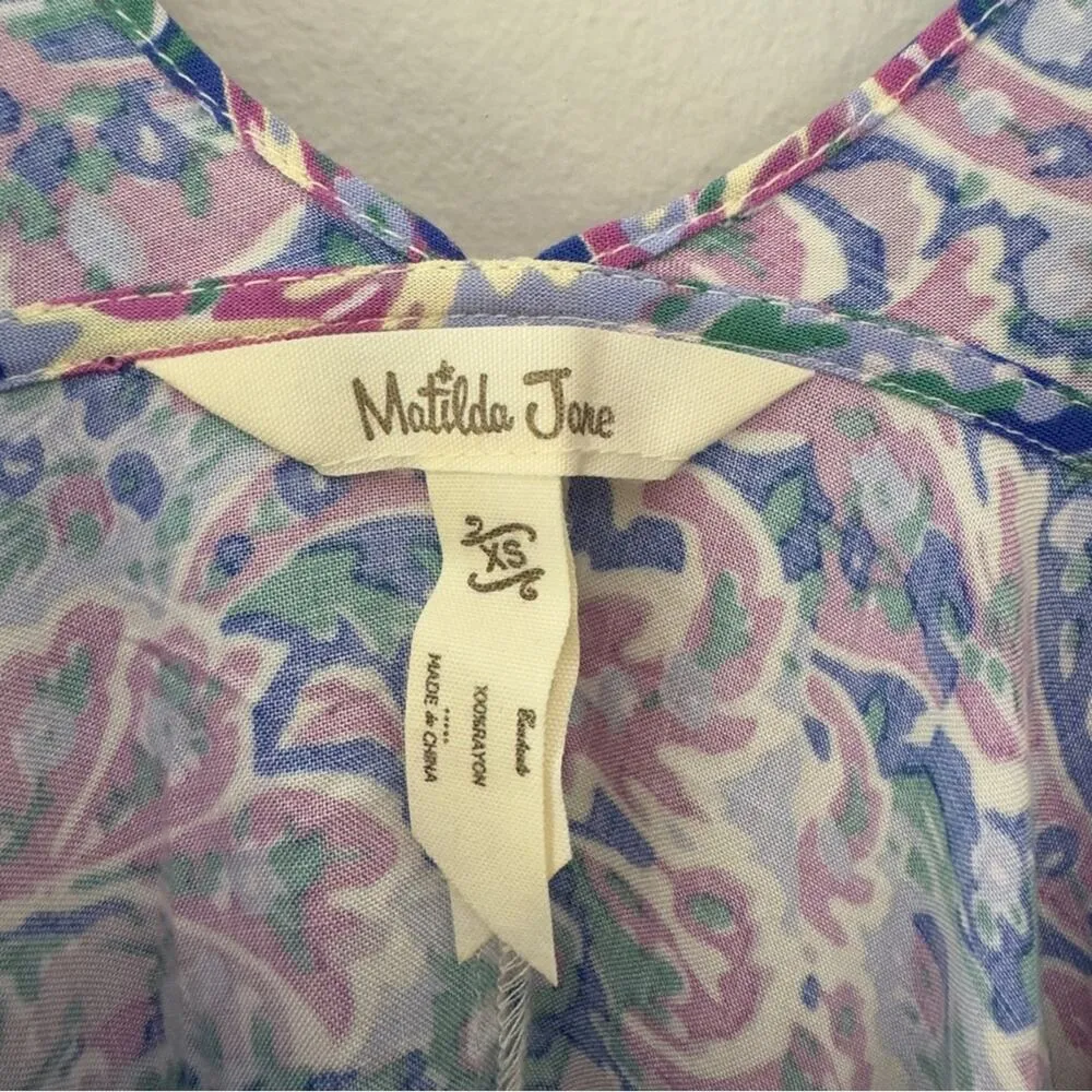 Matilda Jane In the Maze Paisley Print Tunic Swing Top Cap Sleeve High Low Hem - Image 5