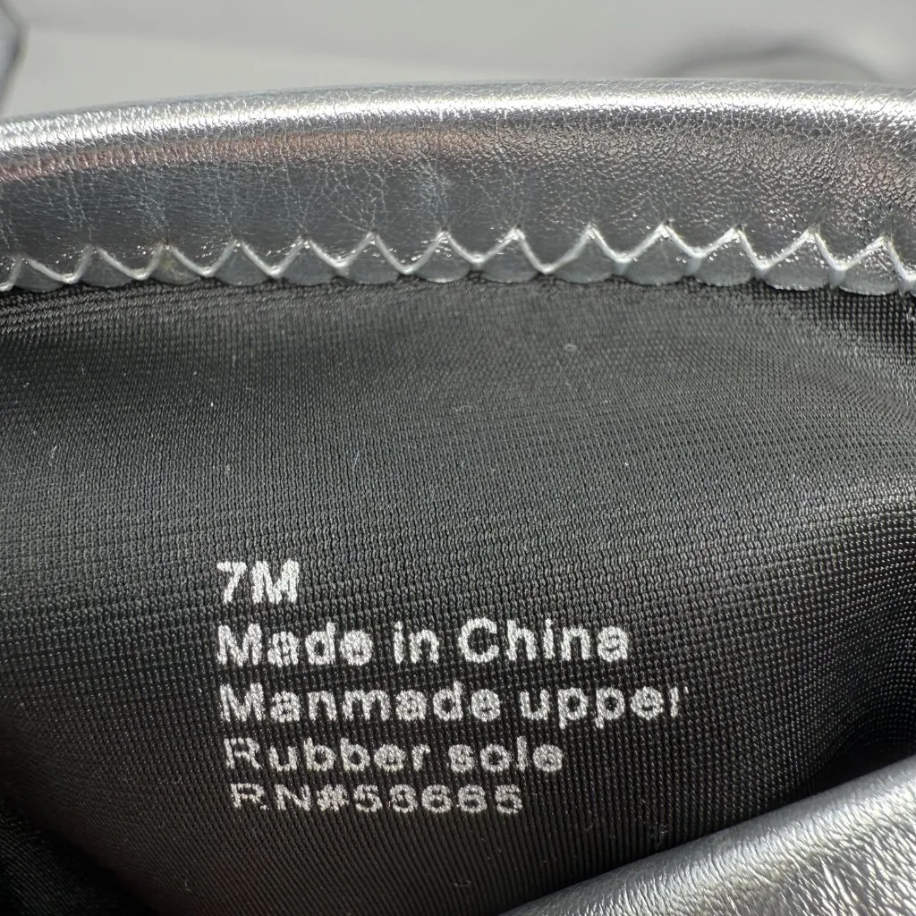 Open Edit Viv Pointy Toe Knee High Heeled Boot Women's 7 Silver Going Out NWOB - Image 13