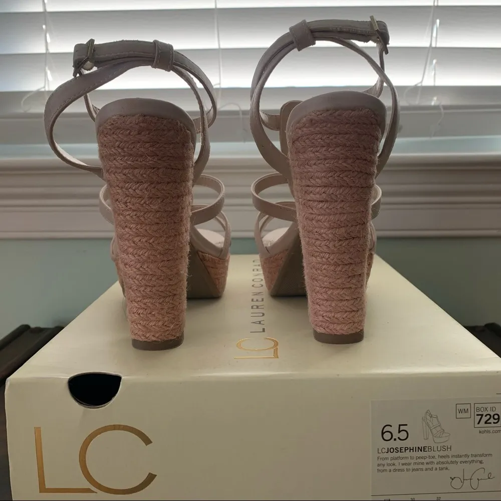 NWT NIB LC Lauren Conrad Josephine Blush 5” Platform Sandals Heels 6.5 6 1/2 - Image 5